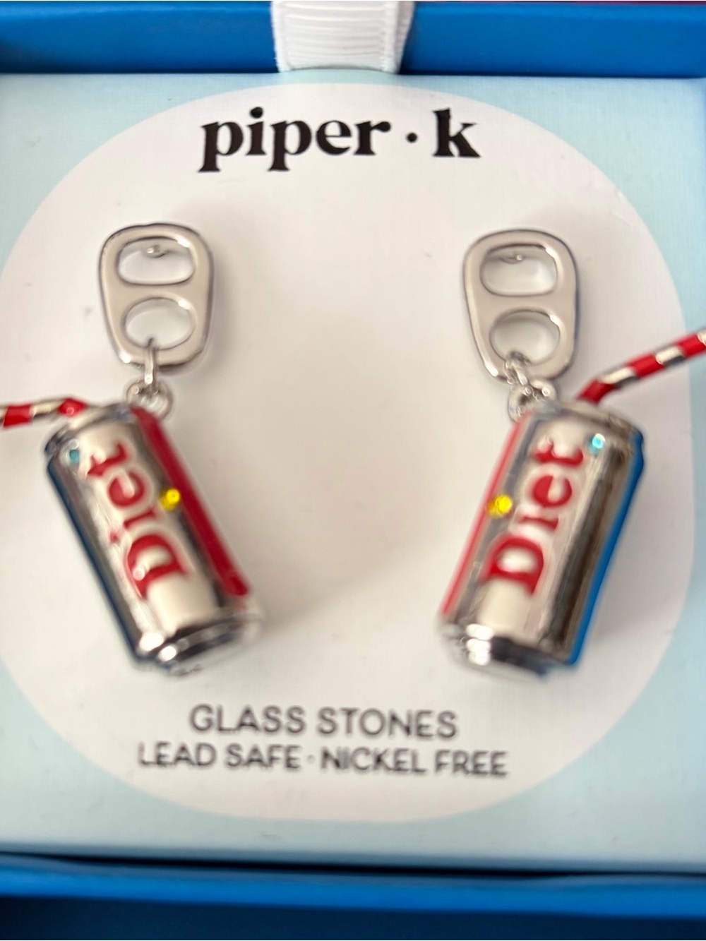 Piper K Silver Diet Coke Dangle Earrings